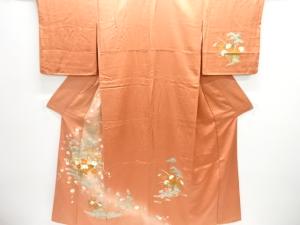 鴛鴦に草花模様刺繍訪問着